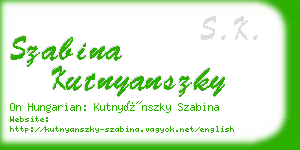 szabina kutnyanszky business card